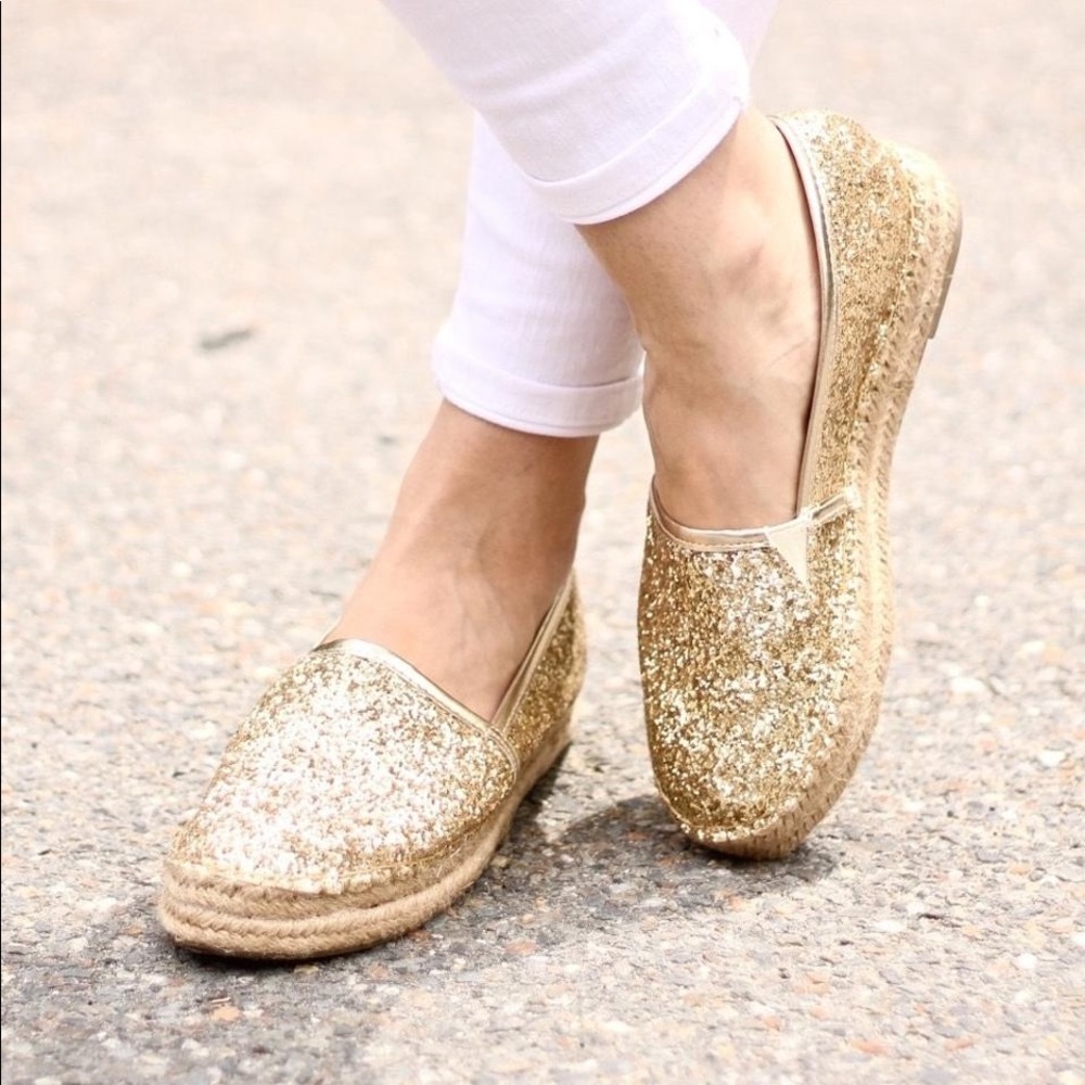 Steve Madden Gold Sequin Luuka Espadrilles